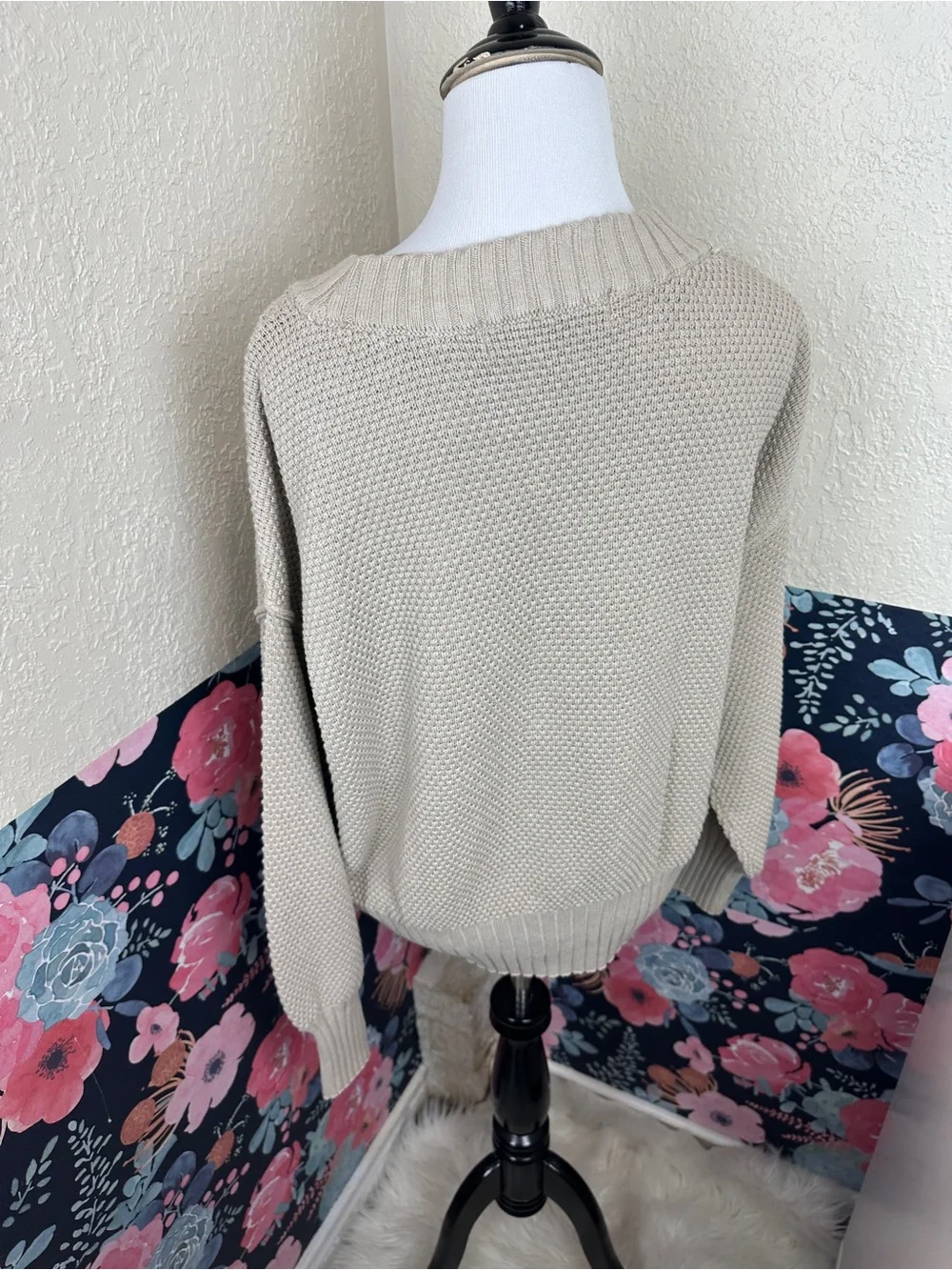 Free People Beach Tan Chunky Knitted Cardigan Sweater Size Small